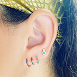 Diamond & Turquoise Hamsa Earring