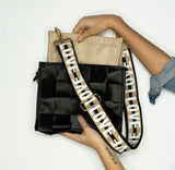 Woven Zip Top Clutch/Convertible Cross Body Bag