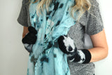 Black Tie Dye Knit Gloves