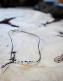 Sterling Silver Bead & Leather Choker