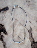 Sterling Silver Bead & Leather Choker
