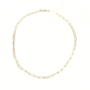 Thin Flat Link Chain Necklace