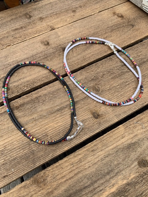 African Vinyl Beaded Mask Chains w/ Multicolored Spacers