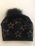 Multi Crystal Star Beanie Hat- ON SALE