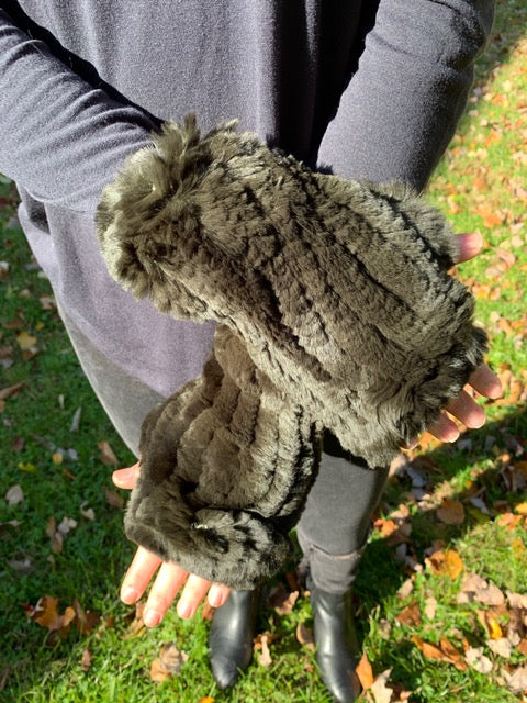 Fingerless Rabbit Fur Gloves
