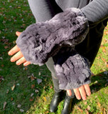 Fingerless Rabbit Fur Gloves