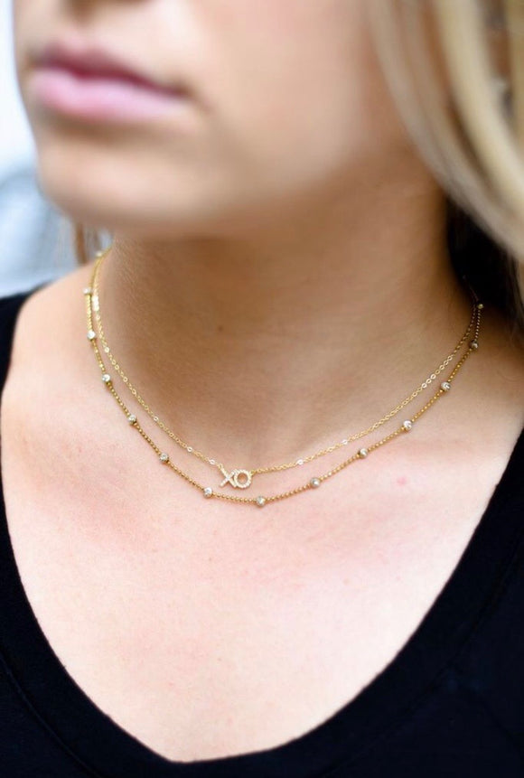 Tiny XO Gold Vermeil Necklace