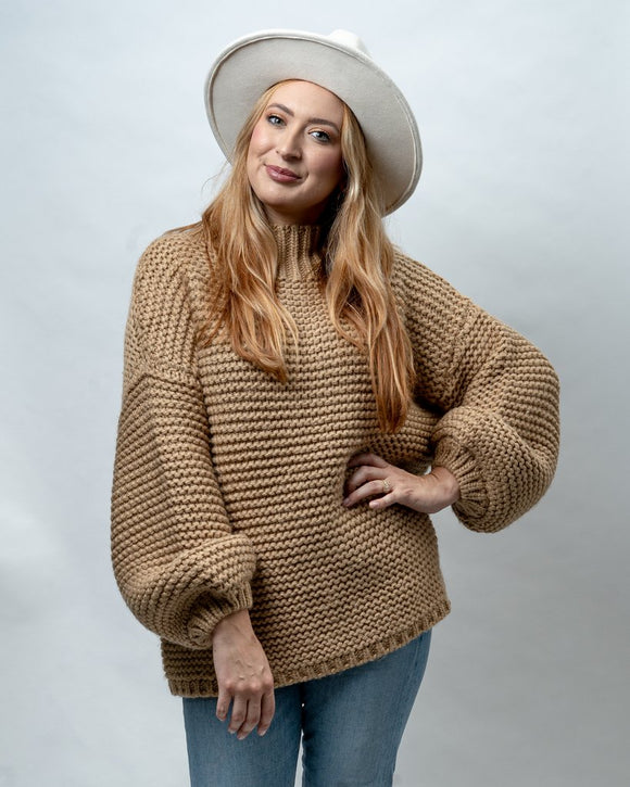 Orleans Puff Sleeve Sweater Poncho
