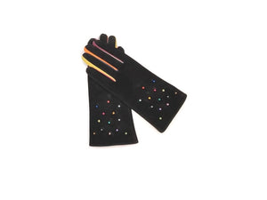 Pearl Multicolor Finger Suede Glove