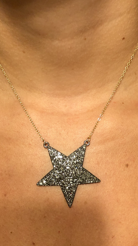 Hematite Large Star Necklace