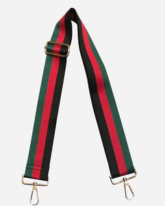 Black/Red/Green Stripe Adjustable Web Strap