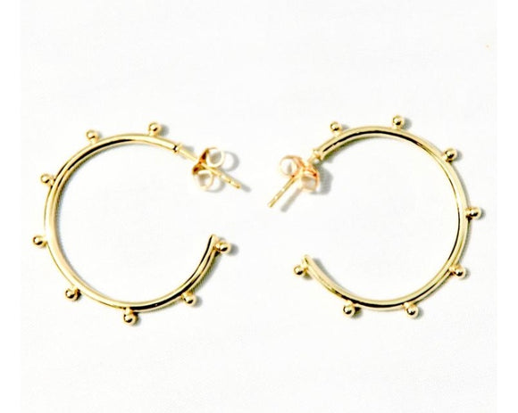 Small Hoops with Gold Studs