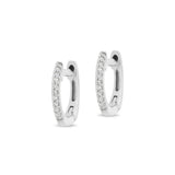 Mini Hoop White Diamond Earrings