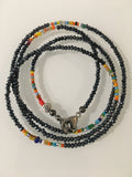 Glass Crystals w/ Multi-Colored Spacers Mask Chain