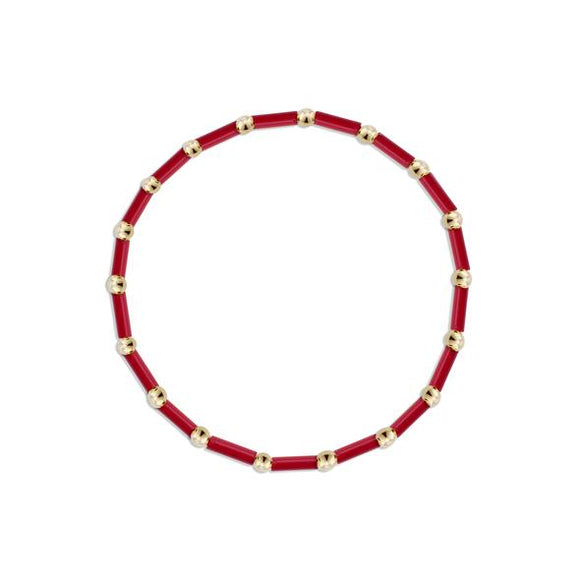 Red Czech Tube Bracelet